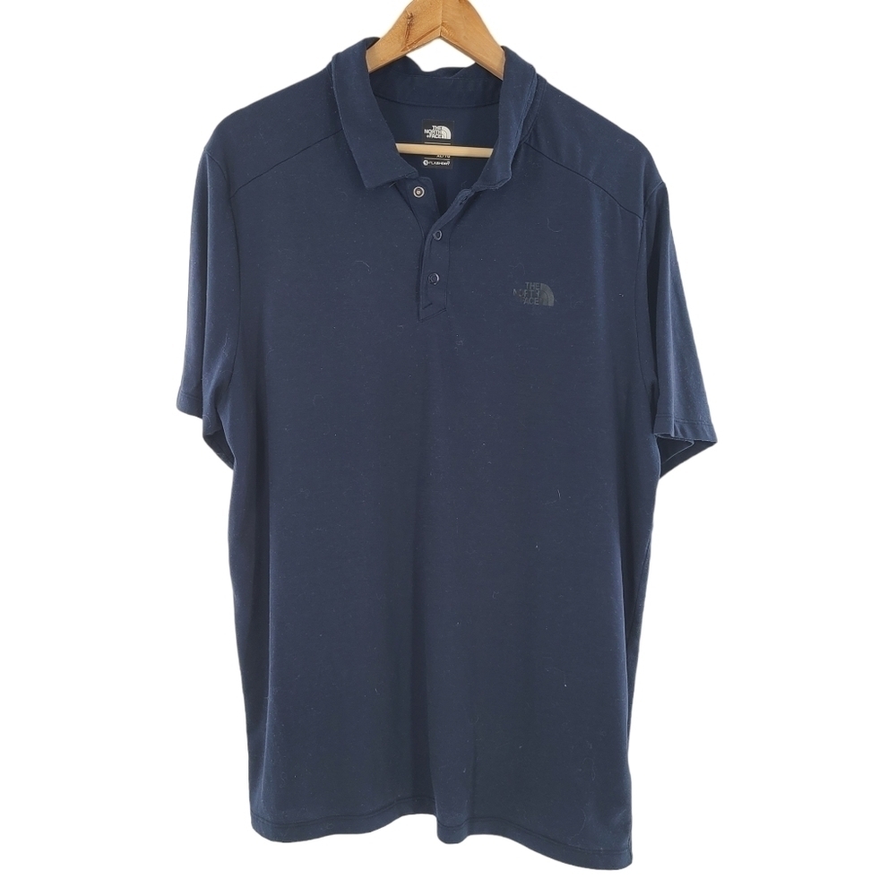 The North Face Polo Shirt Mens Sz‎ XL Blue Flash Dry Short Sleeve Outdoors Adult